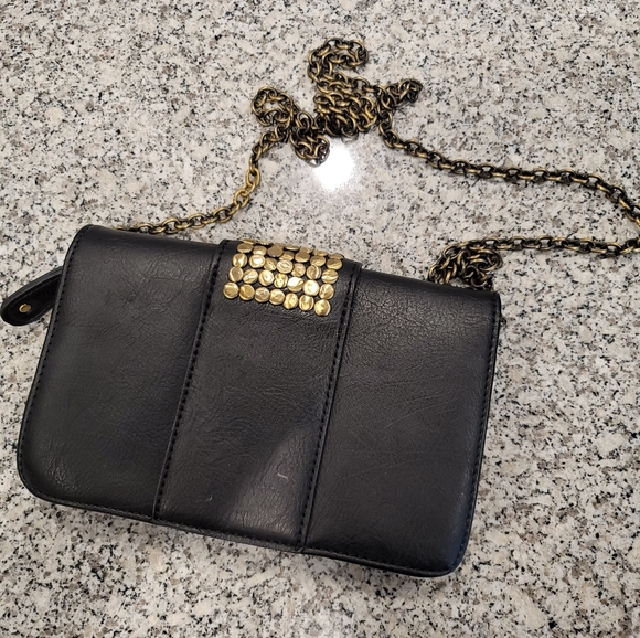 Cross-body Studded Leather Magnetic Clasp Bag - Picture 2 of 11
